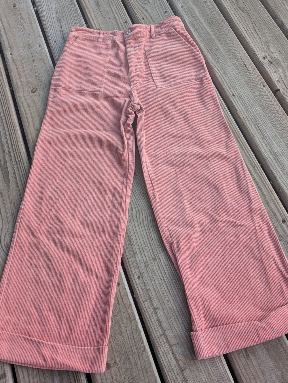 Forever 21 Coral High Waisted Corduroy Pants Large